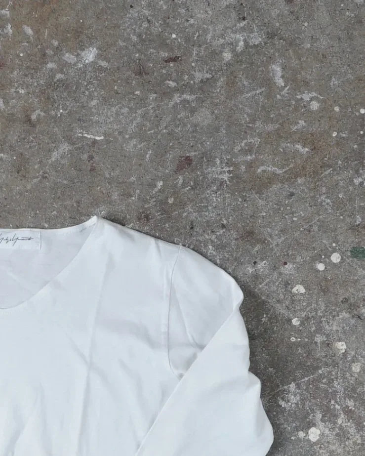 Yohji Yamamoto Long Sleeve Top White Top Right