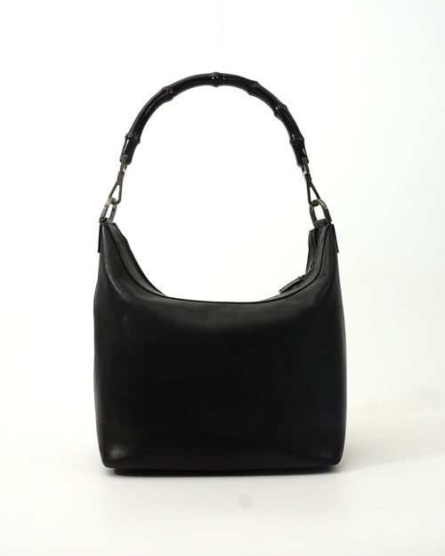 Gucci Bamboo Hobo Bag Black Leather