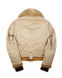 AW2002 Dsquared2 Runway Beige Fur Collar Jacket