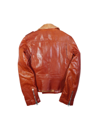 2000's Gucci Leather Side Zip Jacket Brown