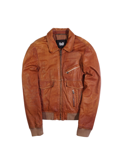 2000's Dolce & Gabbana Lambskin Jacket Brown