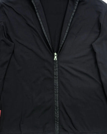 Prada Long Sleeve Zip-up Top Black