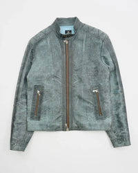 2000's Versace Leather Jacket Green