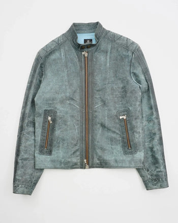 2000's Versace Leather Jacket Green