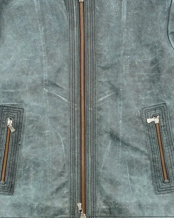 2000's Versace Leather Jacket Green