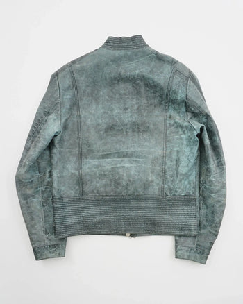 2000's Versace Leather Jacket Green