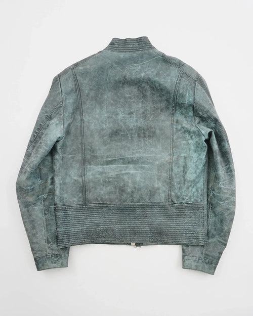 2000's Versace Leather Jacket Green