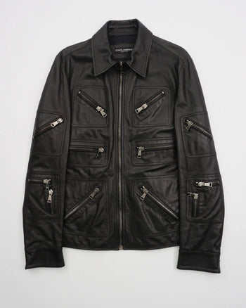 2000's Dolce & Gabbana Leather Jacket Black