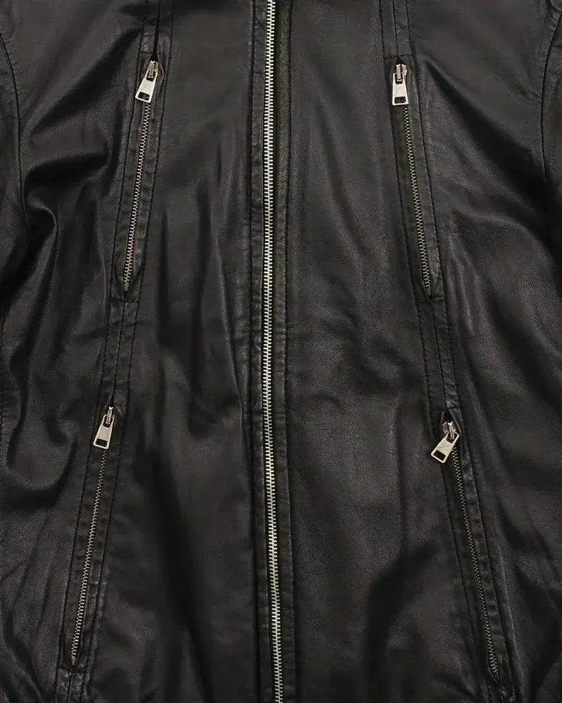 2000's Versace leather jacket Black