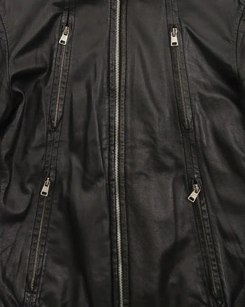 2000's Versace leather jacket Black
