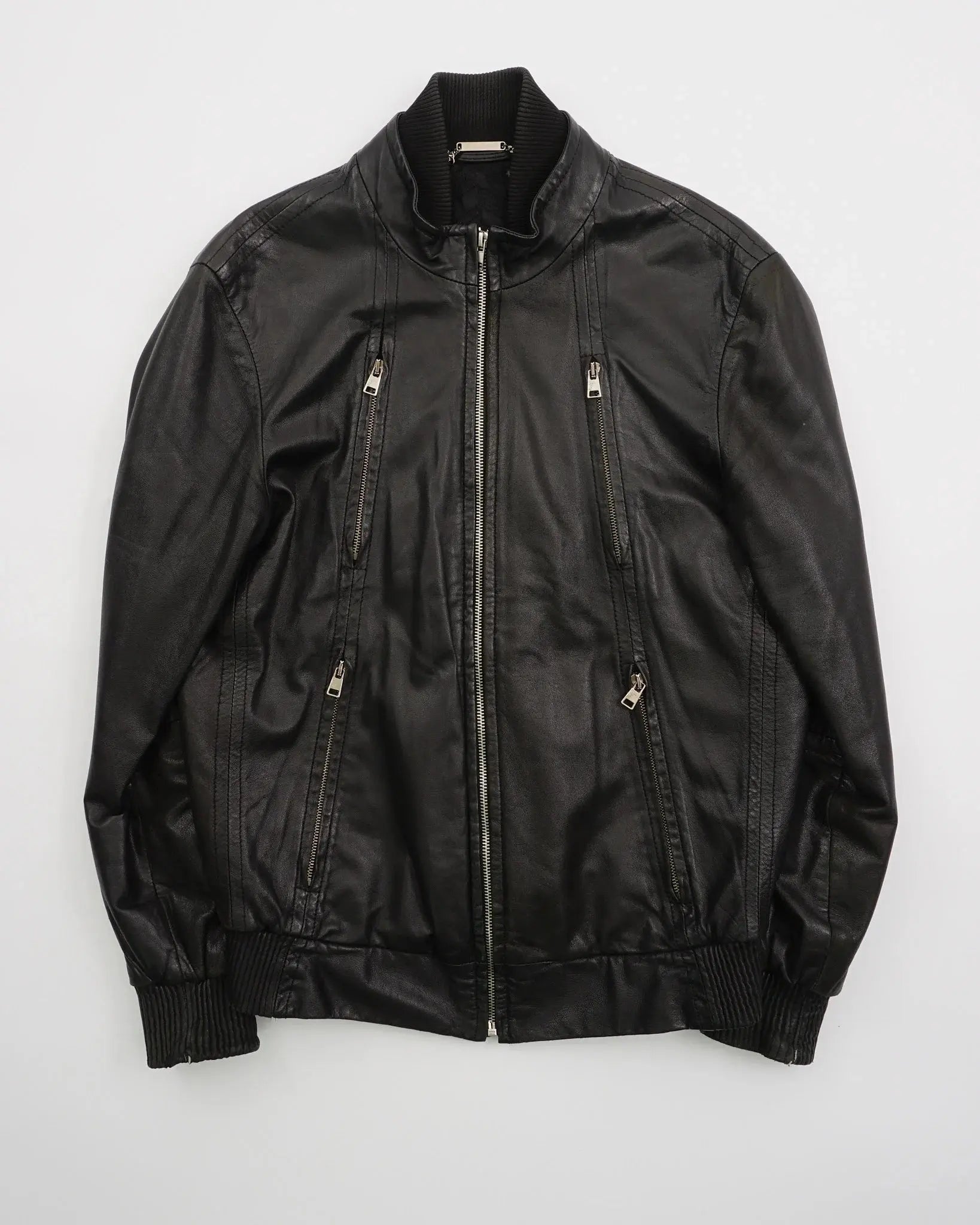 2000's Versace leather jacket Black