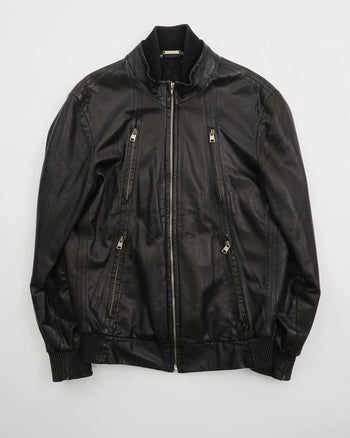 2000's Versace leather jacket Black