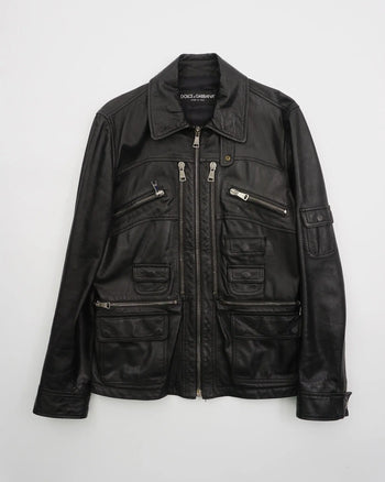 2000's Dolce & Gabbana Leather Jacket Black