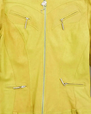 2000's Cavalli leather jacket Yellow