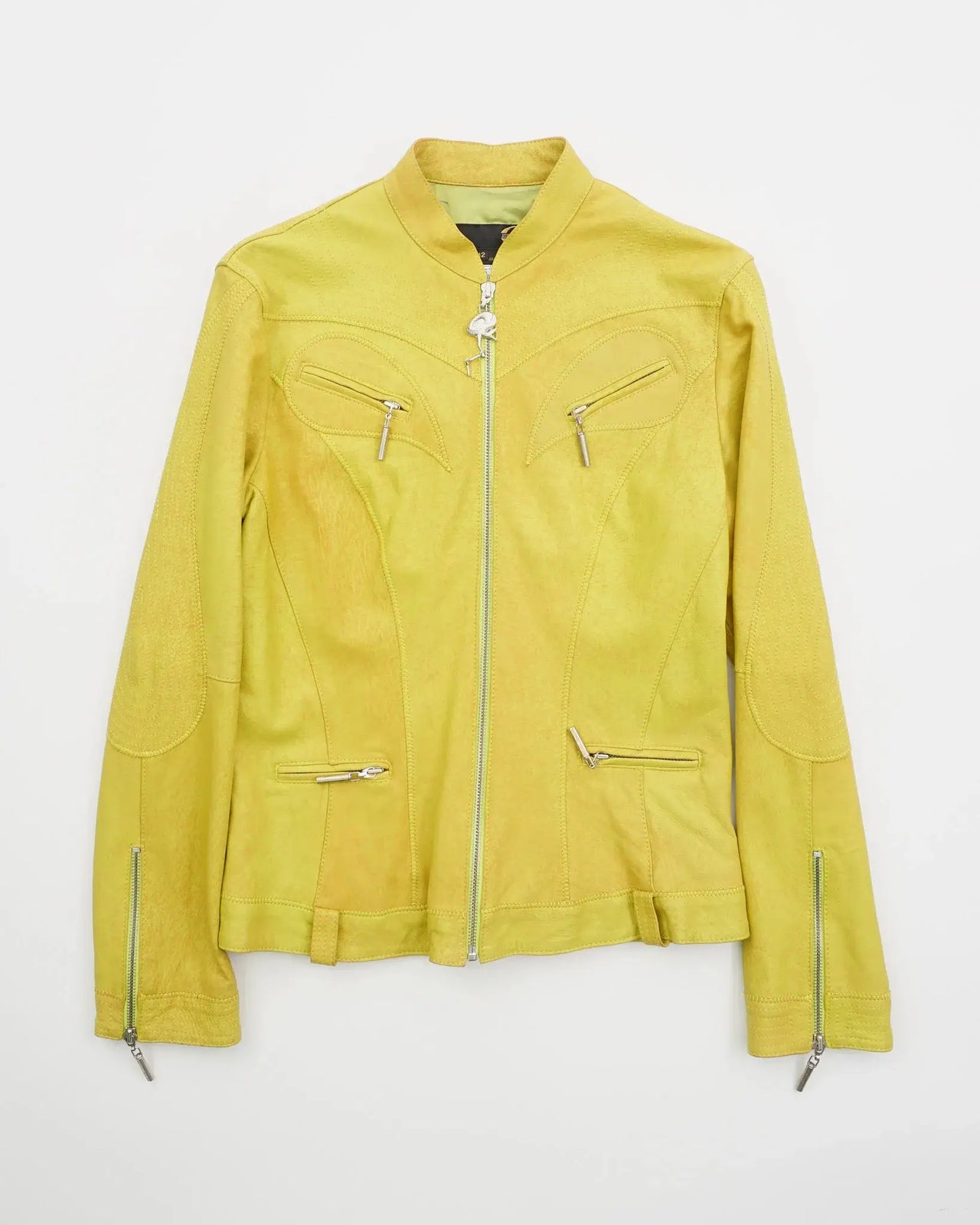 2000's Cavalli leather jacket Yellow