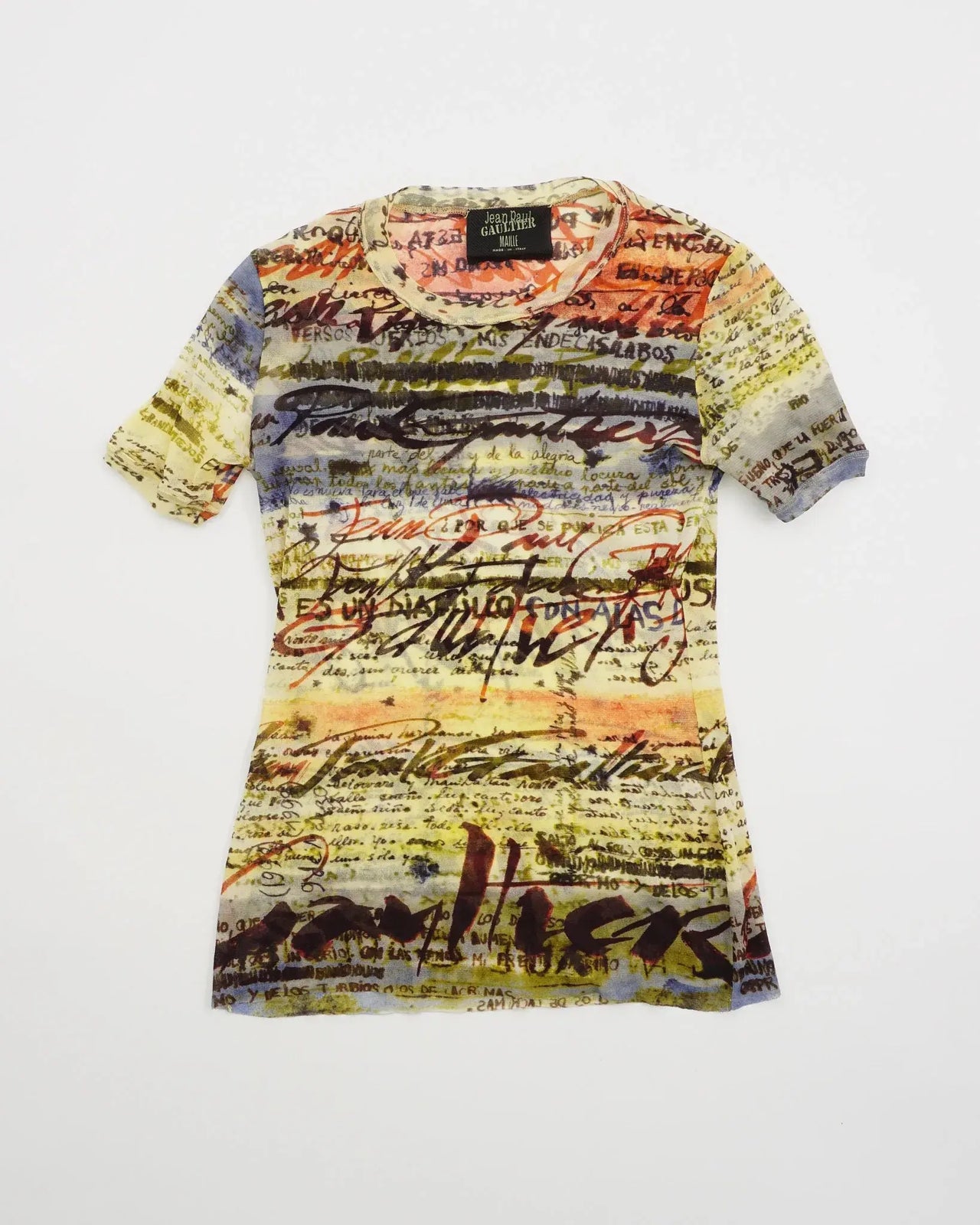 SS1998 Jean Paul Gaultier Short Sleeve Mesh Tee Multi