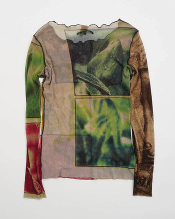 SS1998 Jean Paul Gaultier Long Sleeve Mesh Top Brown