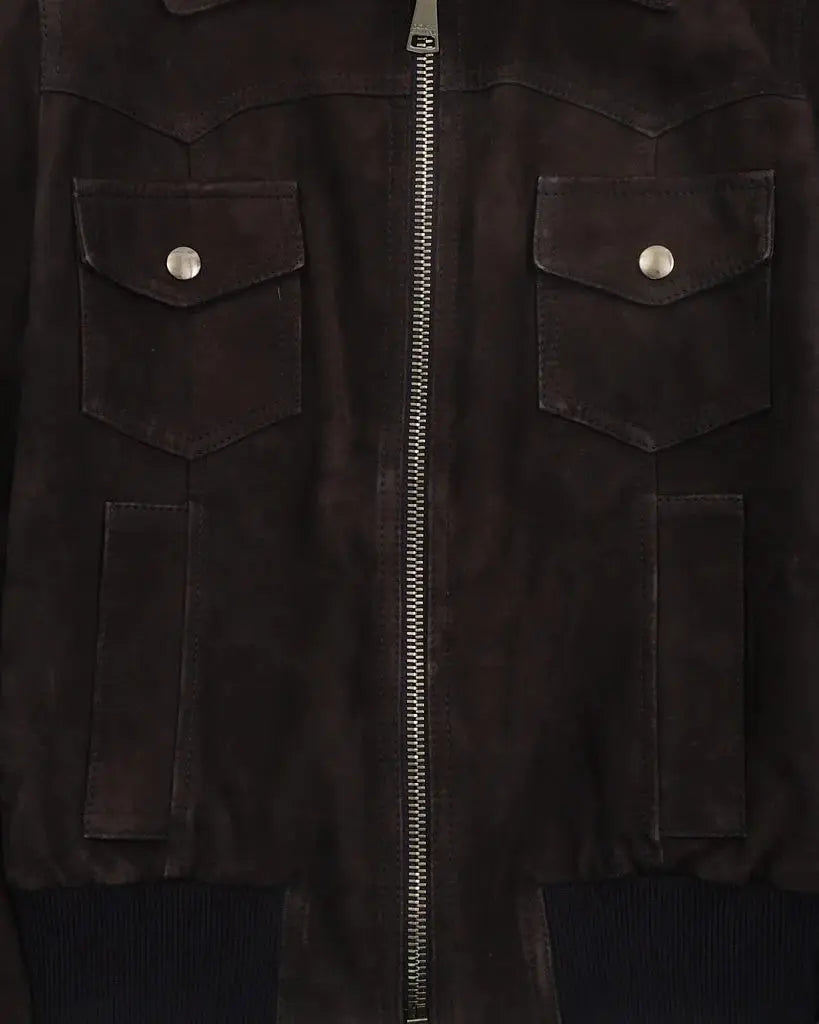 2000's Dolce & Gabbana Suede Bomber Jacket Brown