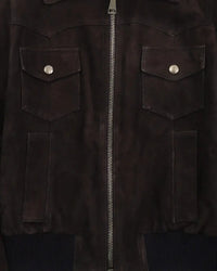 2000's Dolce & Gabbana Suede Bomber Jacket Brown