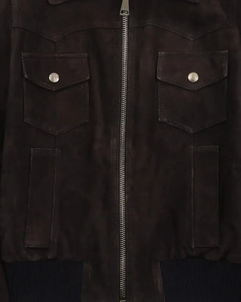 2000's Dolce & Gabbana Suede Bomber Jacket Brown