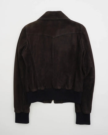 2000's Dolce & Gabbana Suede Bomber Jacket Brown