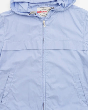 Prada Hooded Windbreaker Jacket Blue