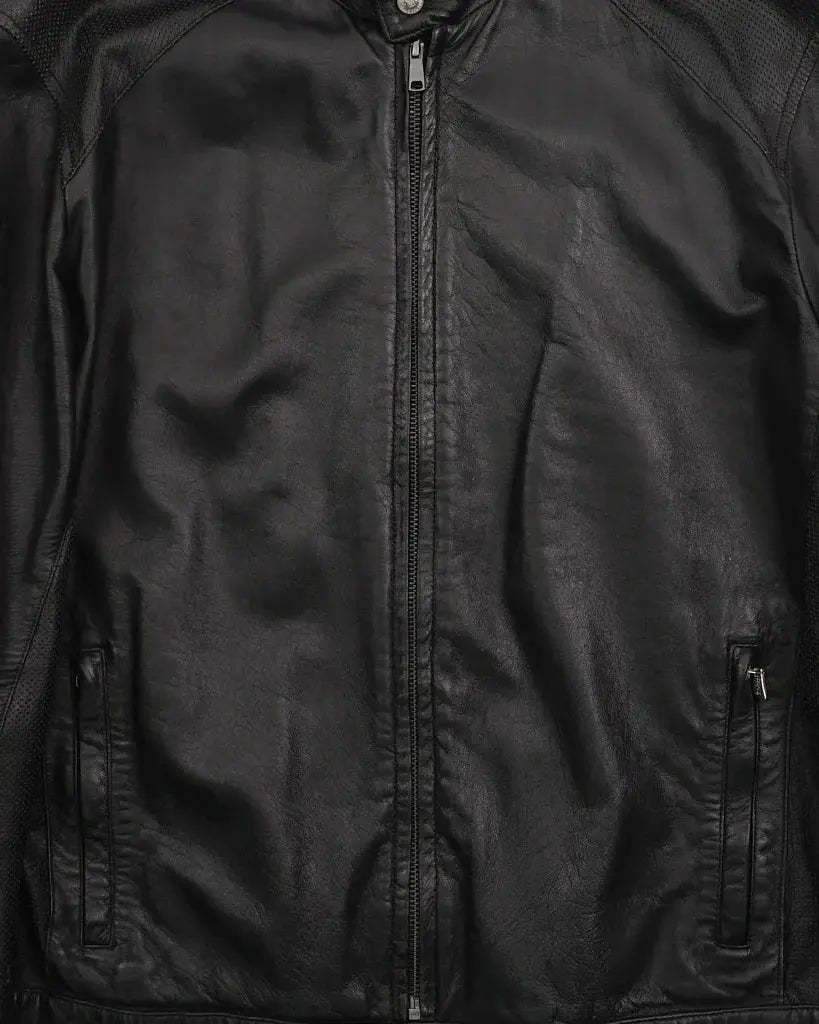 2000's Versace Leather jacket Black
