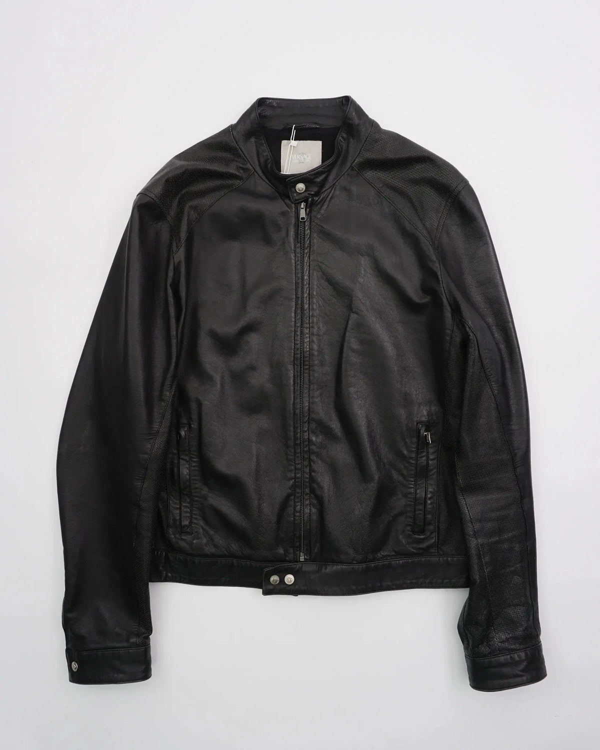 2000's Versace Leather jacket Black