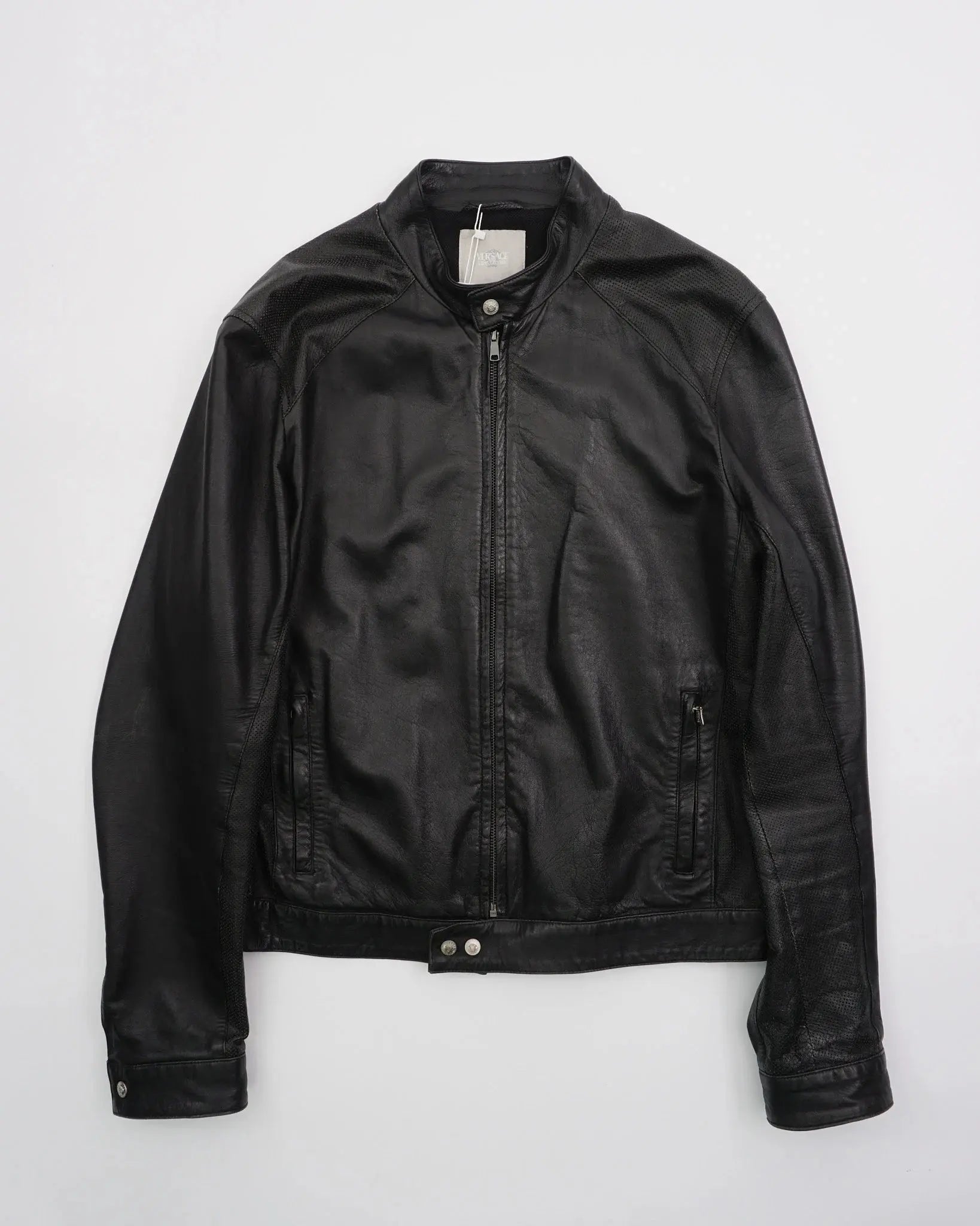 2000's Versace Leather jacket Black
