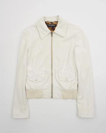 2000's Dolce & Gabbana Leather jacket White