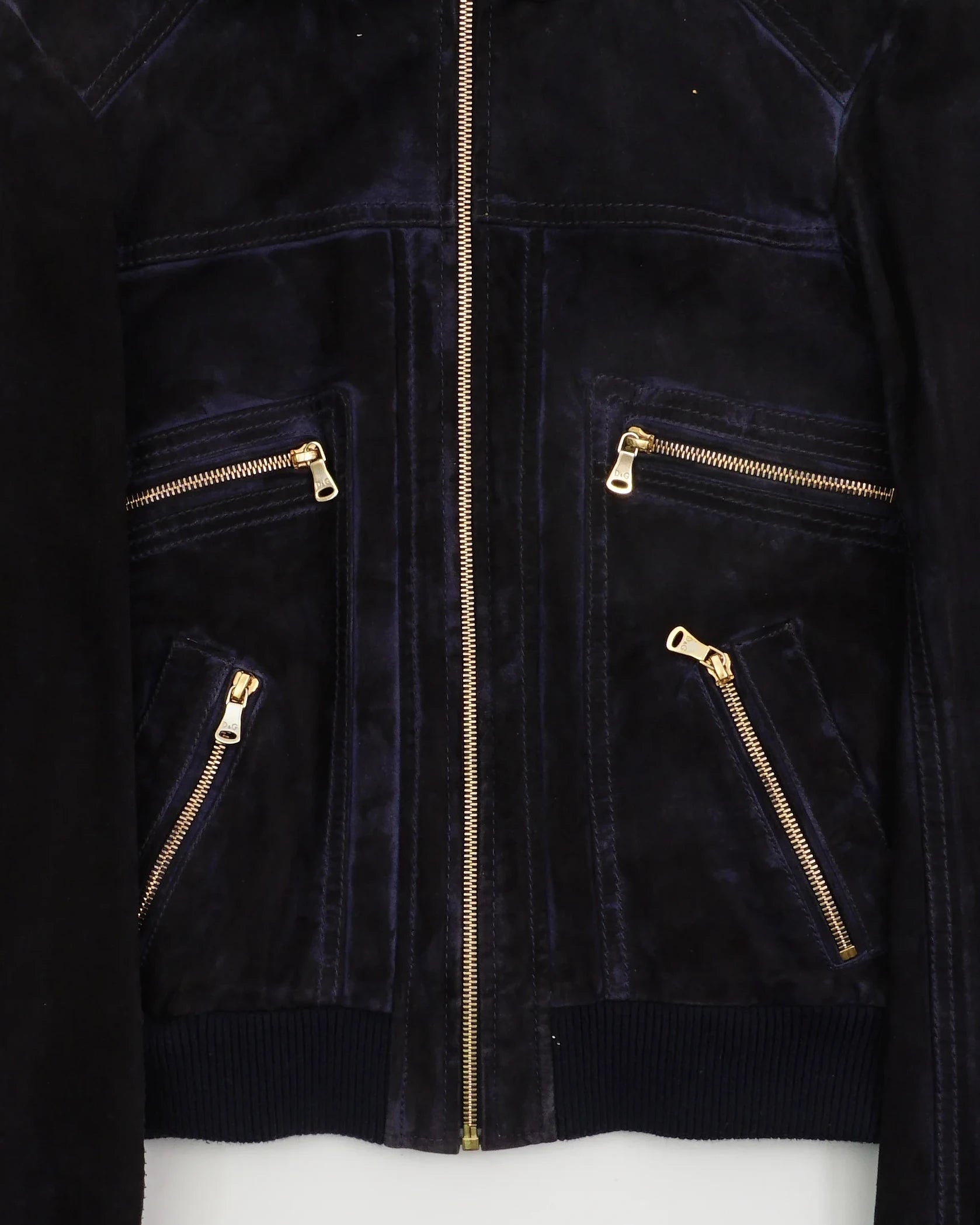 2000's Dolce & Gabbana Navy Suede Jacket
