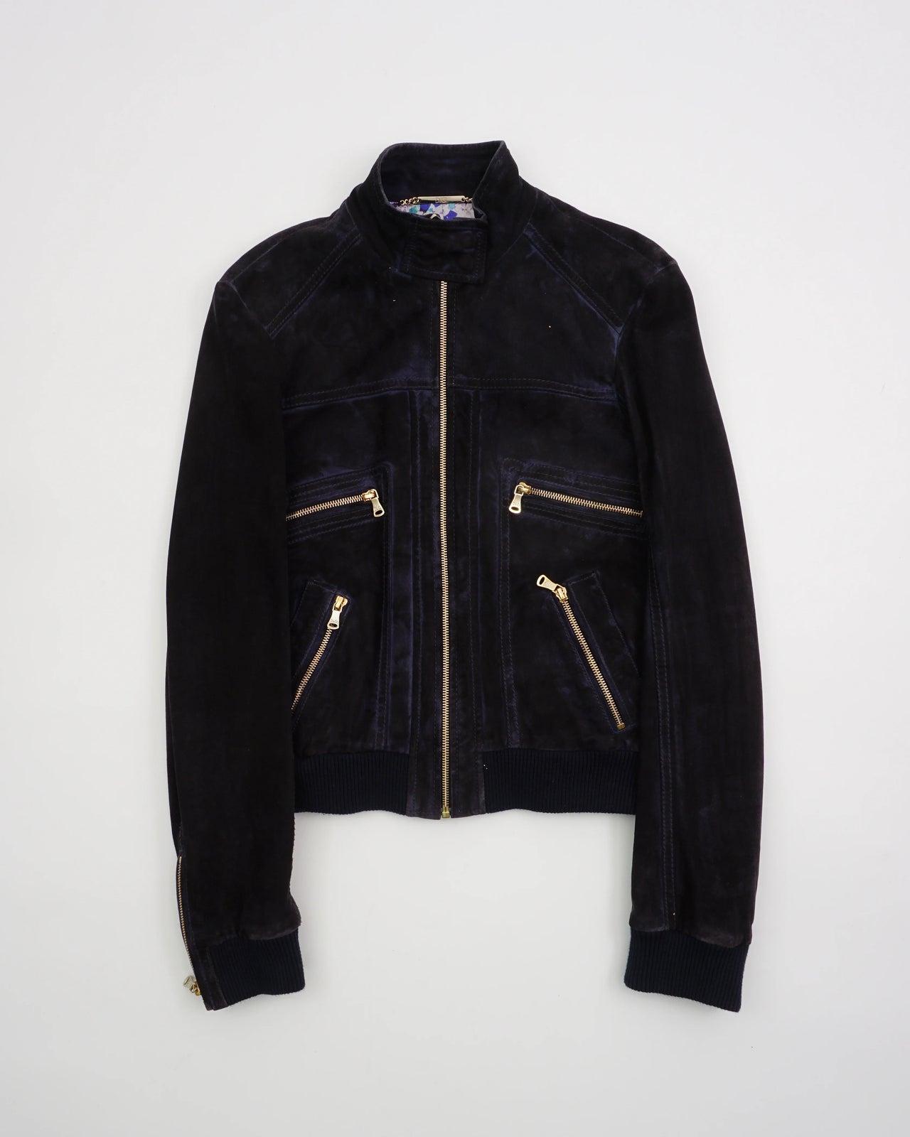 2000's Dolce & Gabbana Navy Suede Jacket
