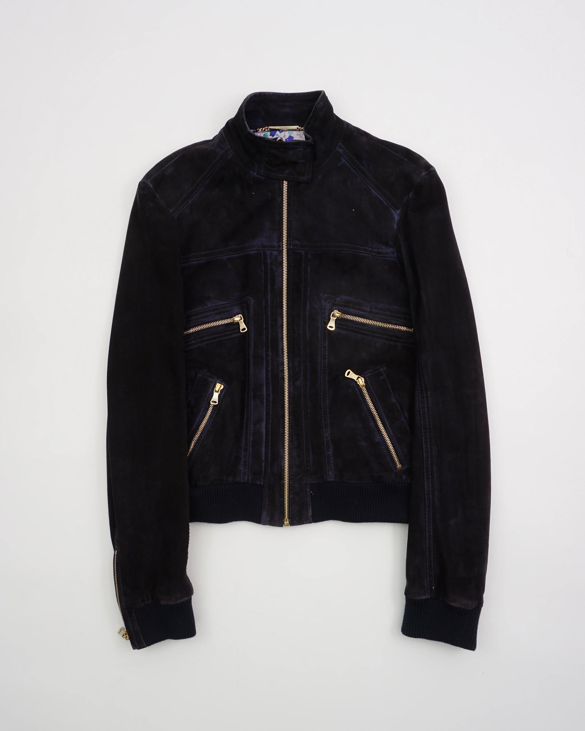 2000's Dolce & Gabbana Navy Suede Jacket