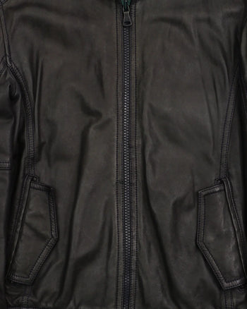 2000's Dolce & Gabbana Leather Bomber Jacket Black