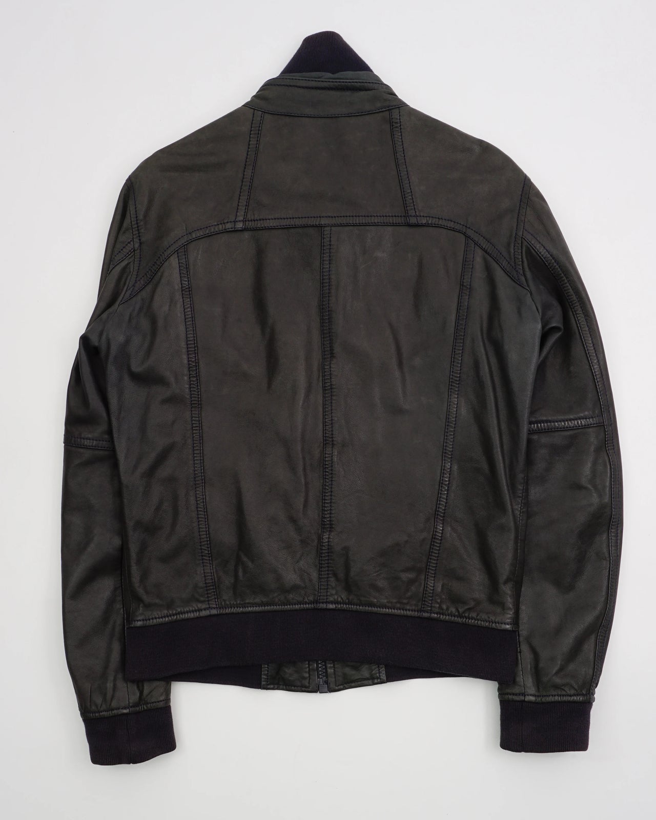 2000's Dolce & Gabbana Leather Bomber Jacket Black