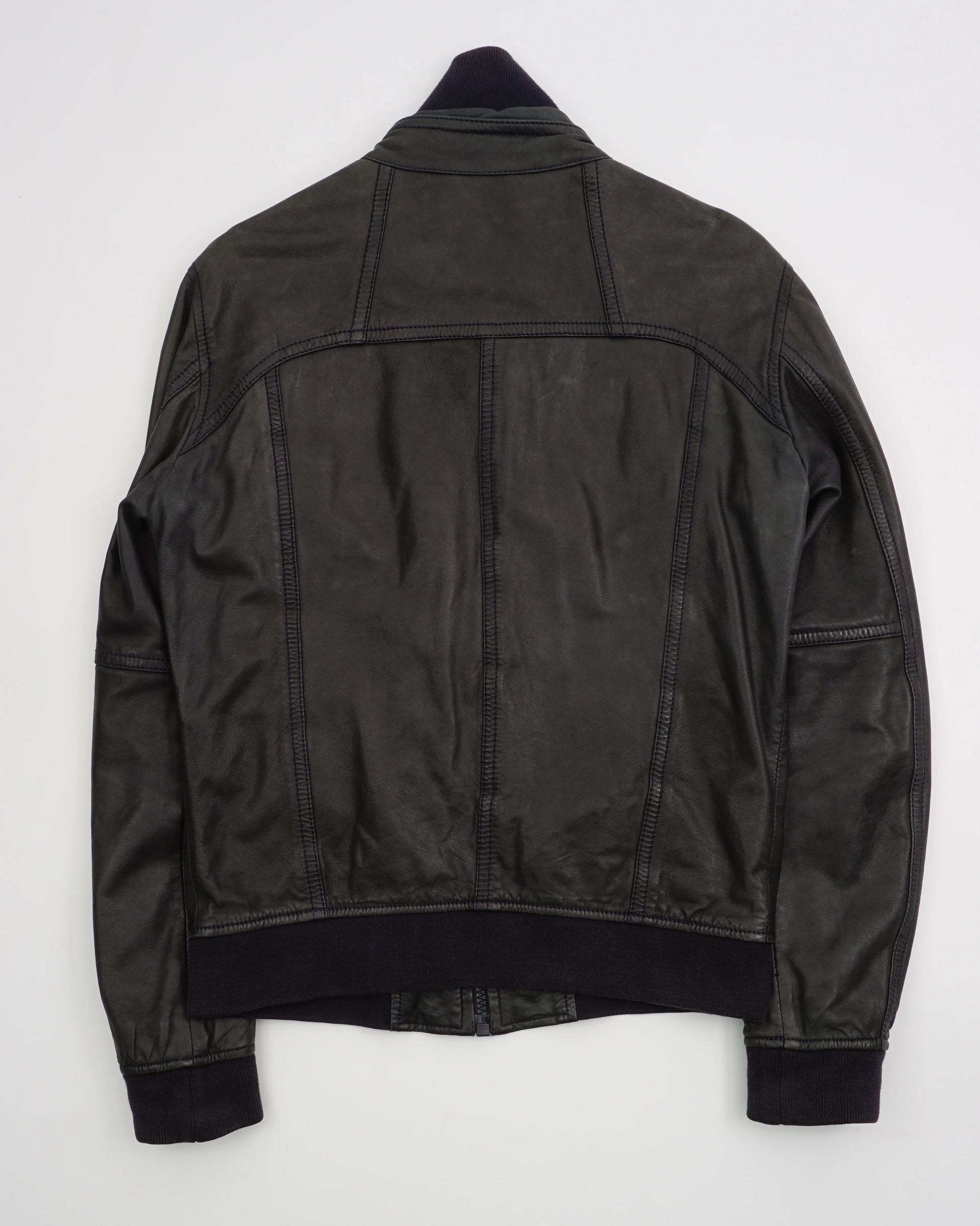 2000's Dolce & Gabbana Leather Bomber Jacket Black