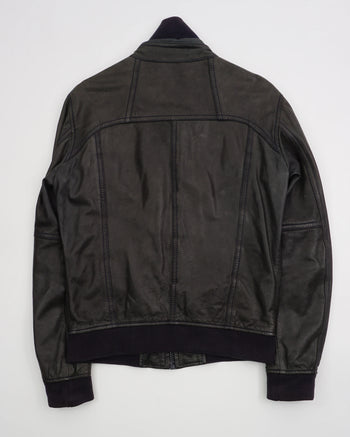 2000's Dolce & Gabbana Leather Bomber Jacket Black