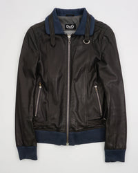 2000's Dolce & Gabbana Leather Jacket Black