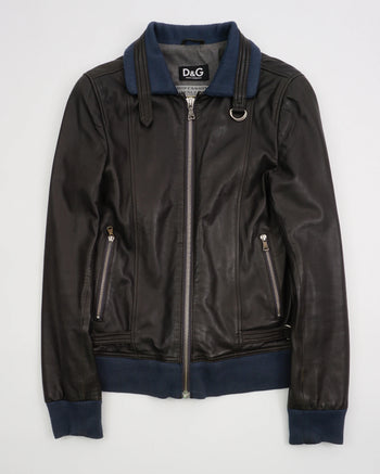 2000's Dolce & Gabbana Leather Jacket Black