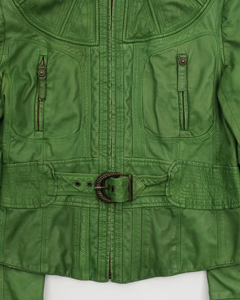 2000's Roberto Cavalli Leather Jacket Green
