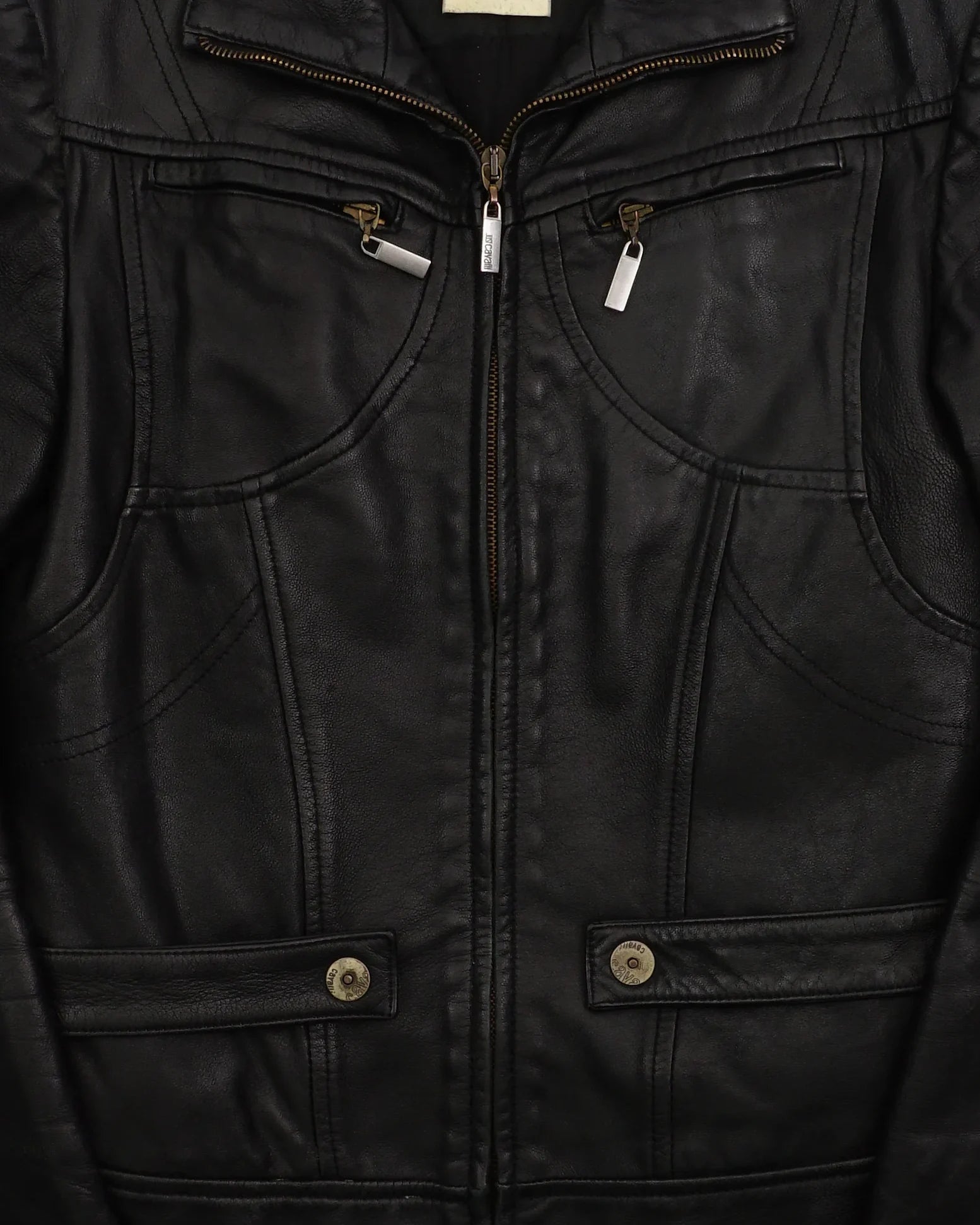 2000s Roberto Cavalli Leather Jacket Black