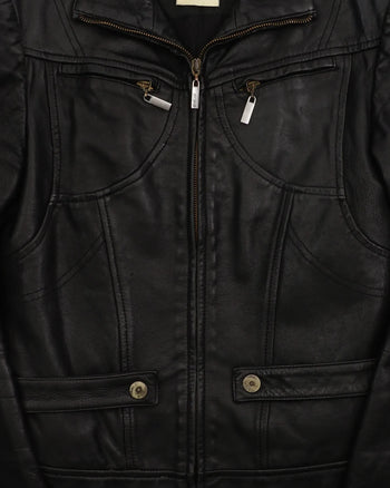 2000s Roberto Cavalli Leather Jacket Black
