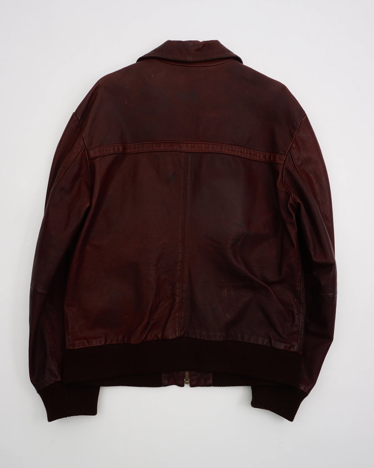 2000's Dolce & Gabbana Leather Bomber Jacket Brown
