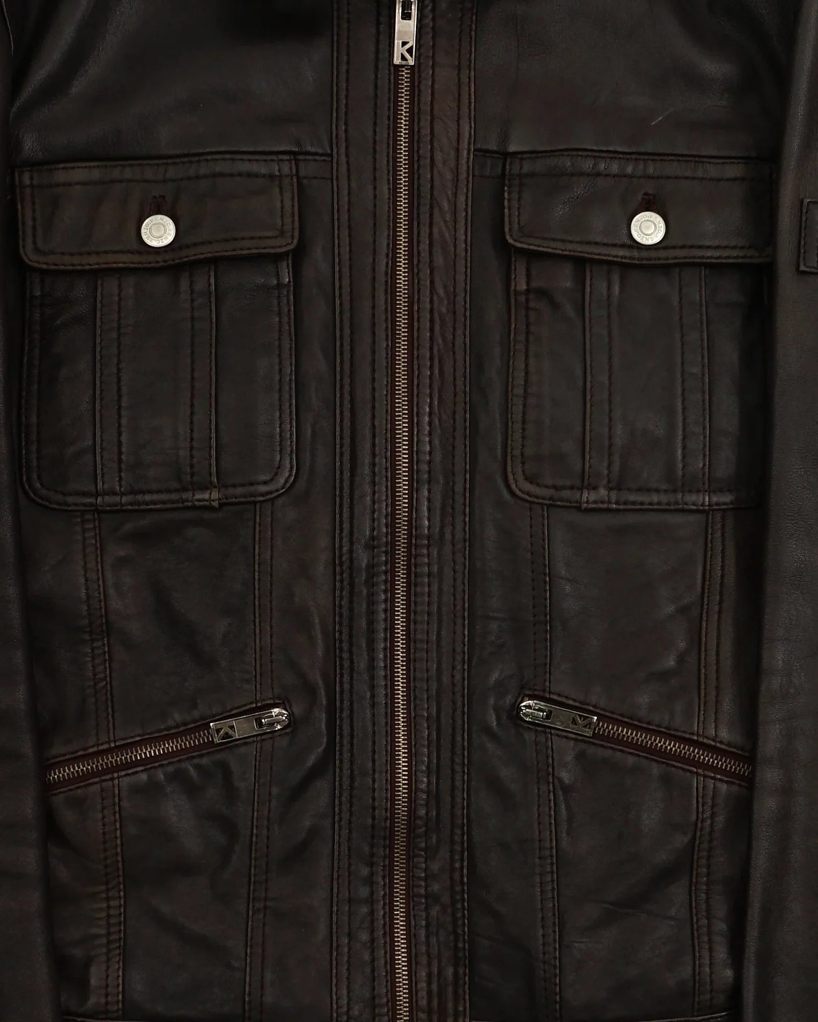 2000's KENZO Leather Jacket Brown