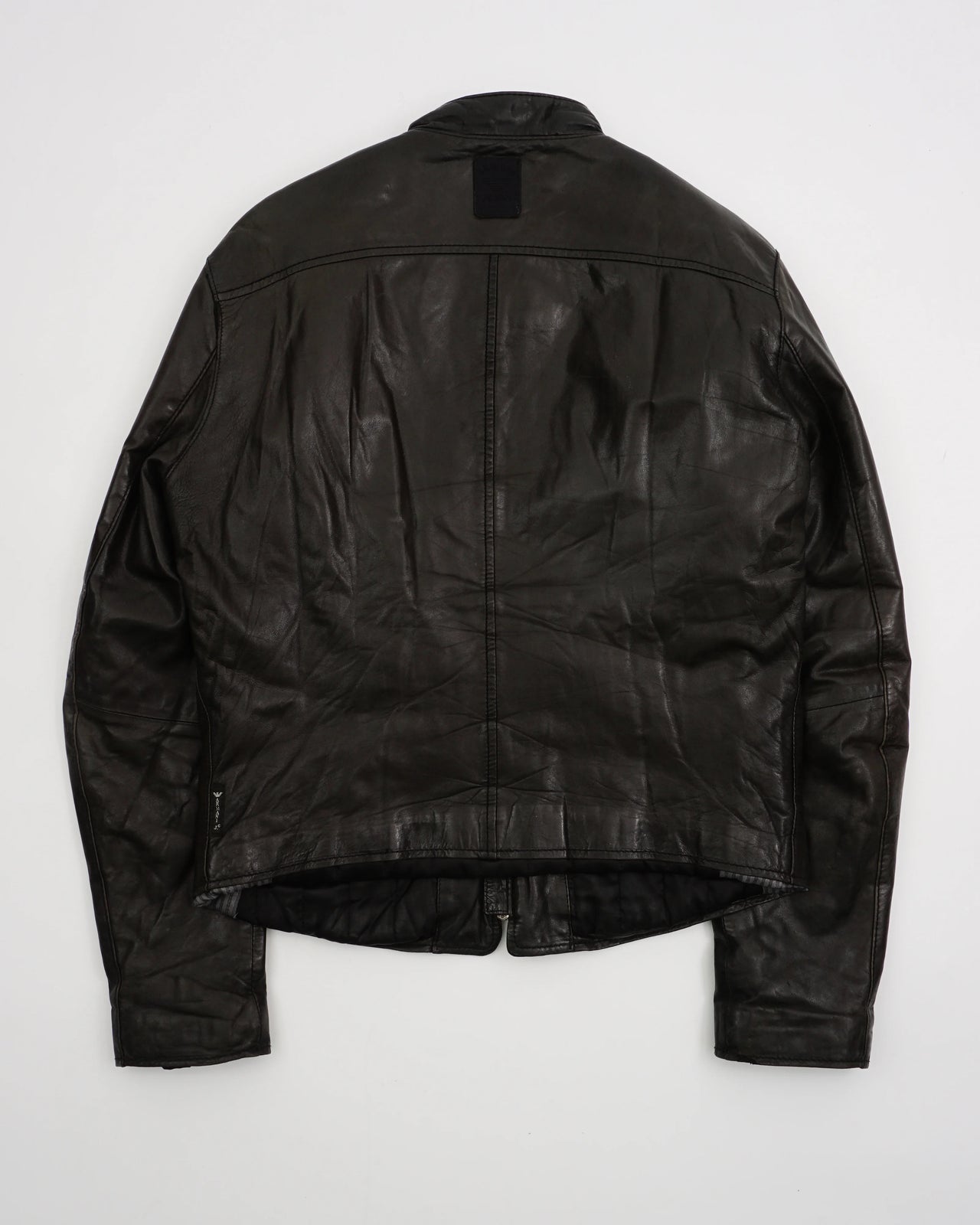 2000's Armani Jeans Leather Jacket Black