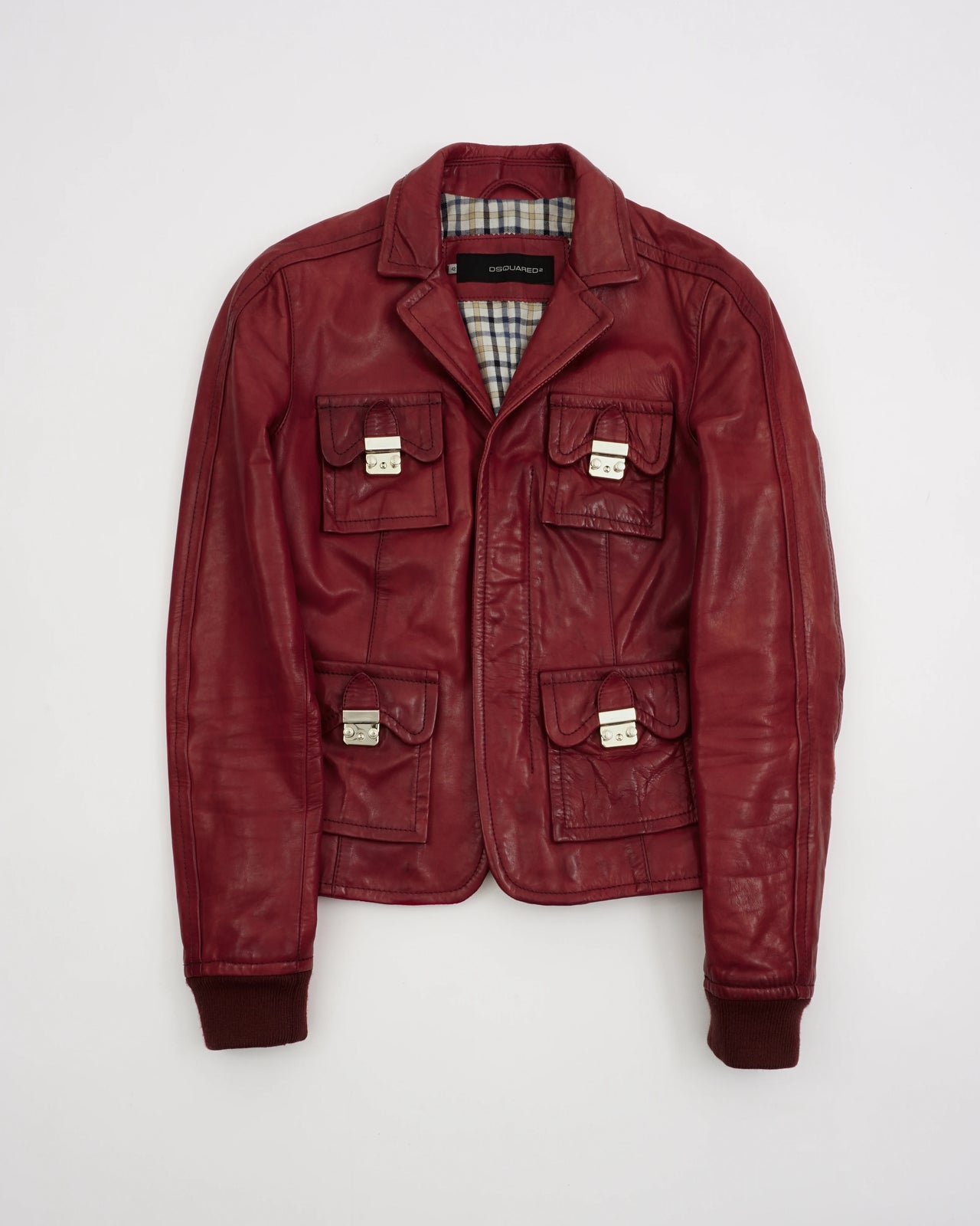 2000's Dsquared2 Leather Jacket Red