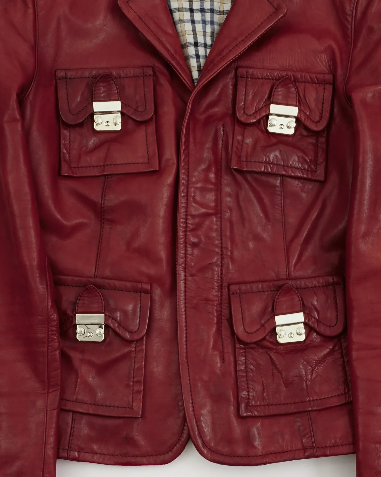 2000's Dsquared2 Leather Jacket Red