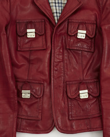 2000's Dsquared2 Leather Jacket Red