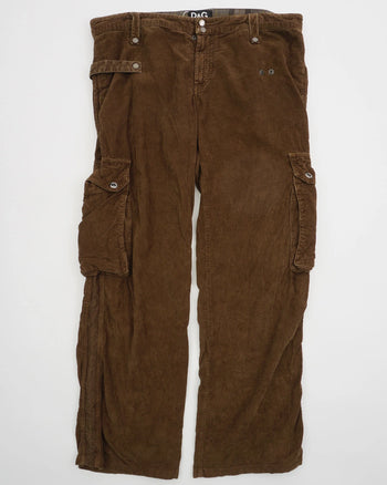 2000's Dolce & Gabbana Corduroy Cargo Pants Brown