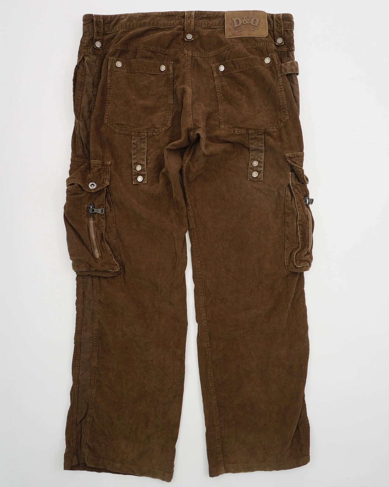 2000's Dolce & Gabbana Corduroy Cargo Pants Brown